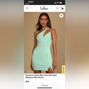 Mint One-Shoulder Bodycon Mini Dress